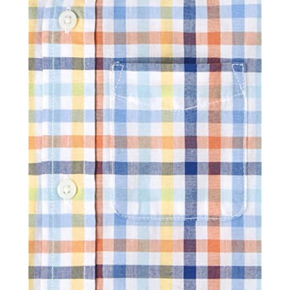The Children's Place Boys Short Sleeve Cotton Poplin Button Down Shirt - Picture 3 of 4